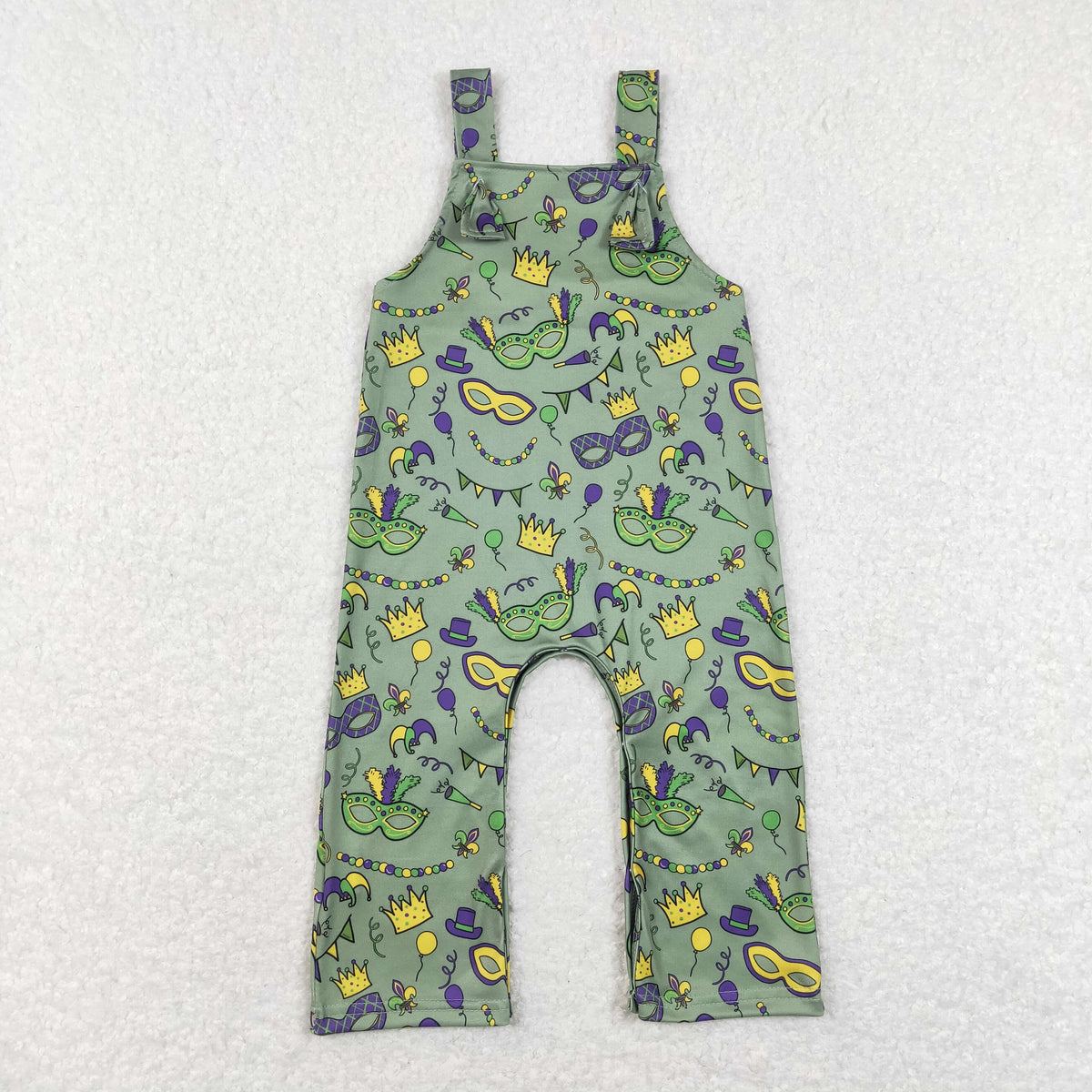 Sibling Baby Boys Mardigras Footie Rompers