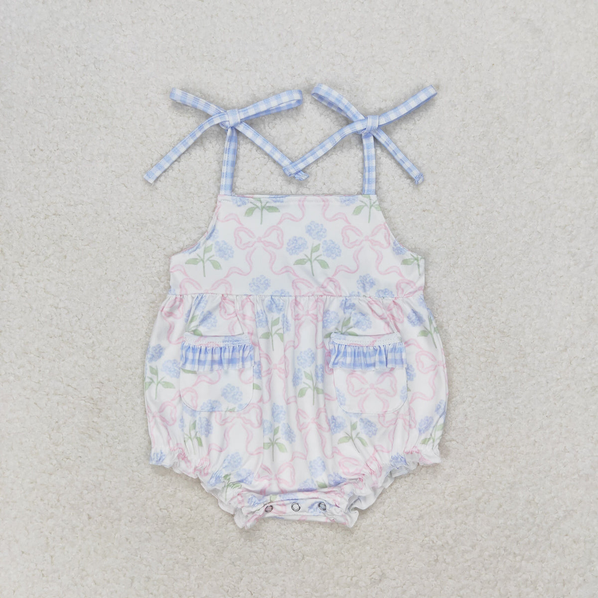 Sibling Baby Girls Bows Flowers Pockets Tunic Ruffle Shorts Clothes Sets Rompers