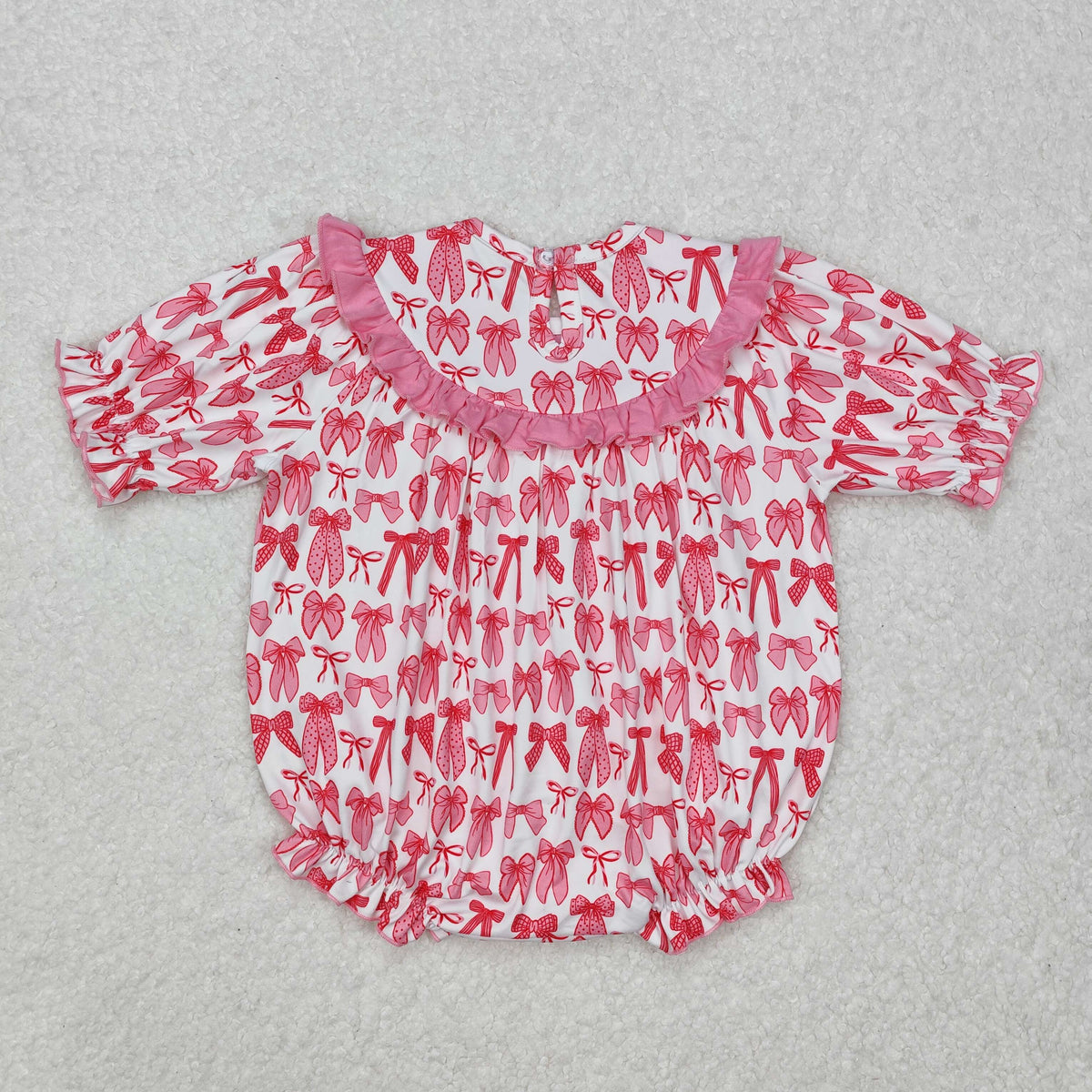 Sibling Baby Girls Smocked Mama's Bestie Camo Bows Ruffle Rompers