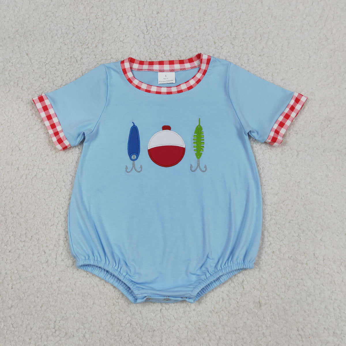 Sibling Baby Boys Embroidery Fishing Top Pockets Short Hunting Set Rompers