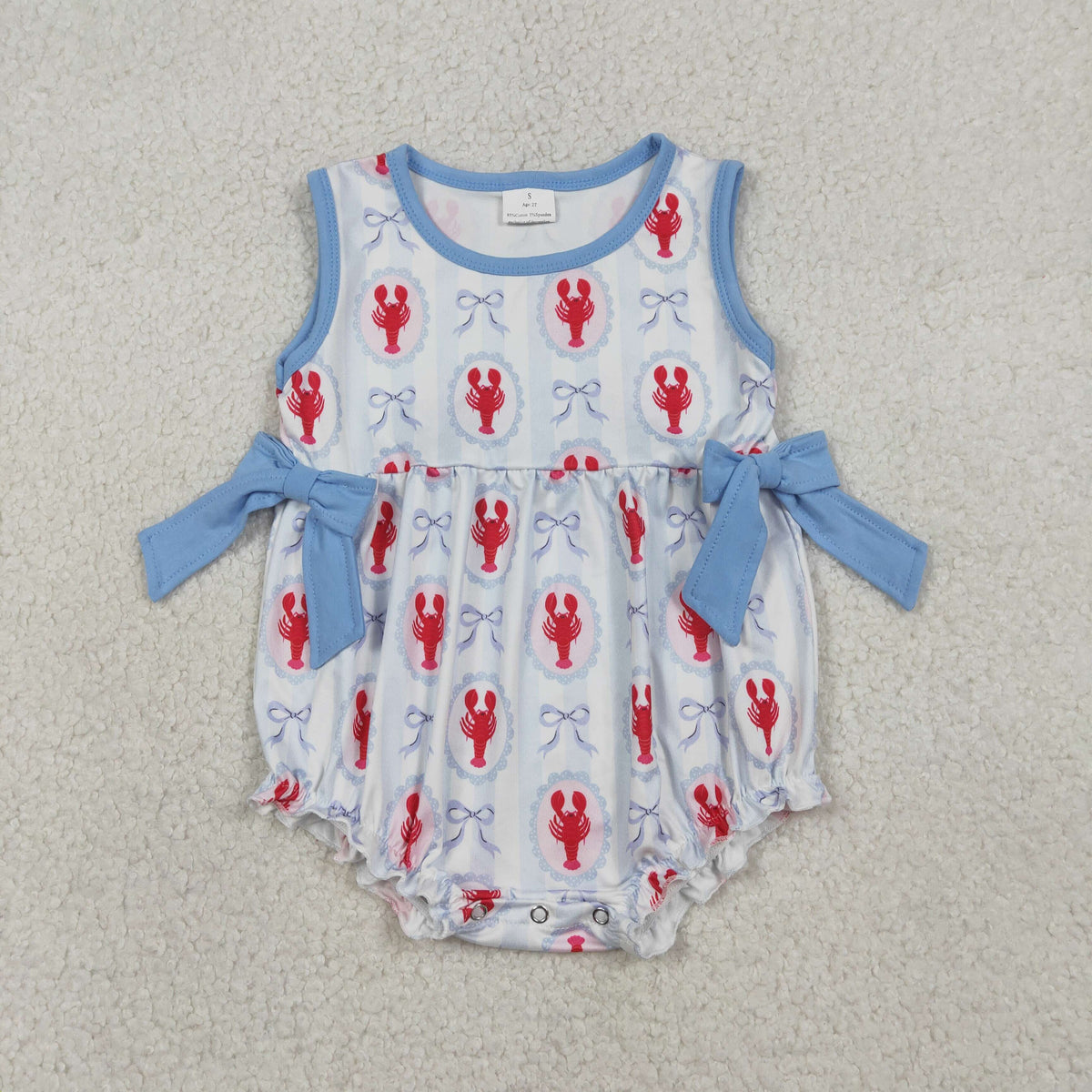 Sibling Baby Girls Bows Crayfishes Tunic Ruffle Shorts Clothes Set Ruffle Knee Length Dresses