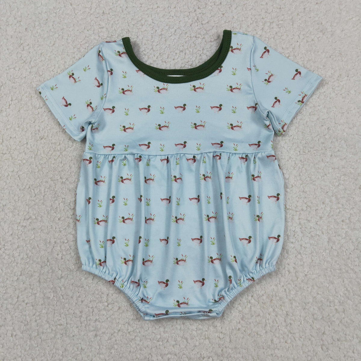 Sibling Baby Boys Girls Ducks Hunting Shorts Set Pockets Knee Length Dress Rompers
