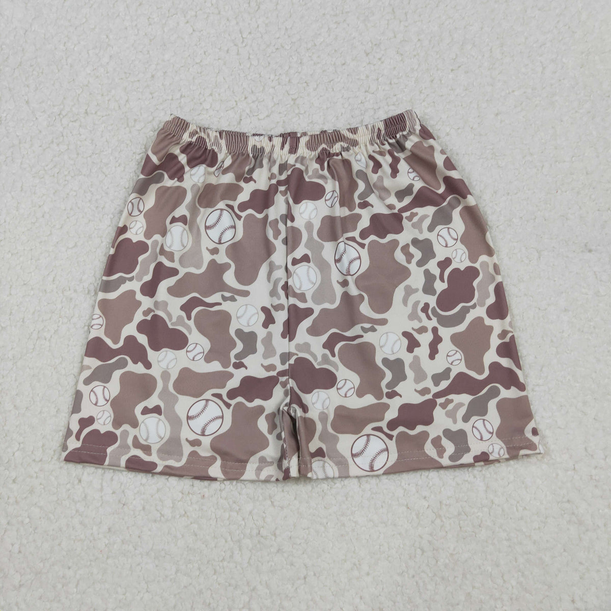 Sibling Baby Boys Khaki Camo Baseballs Pockets Team Legging Pants Shorts Bottom