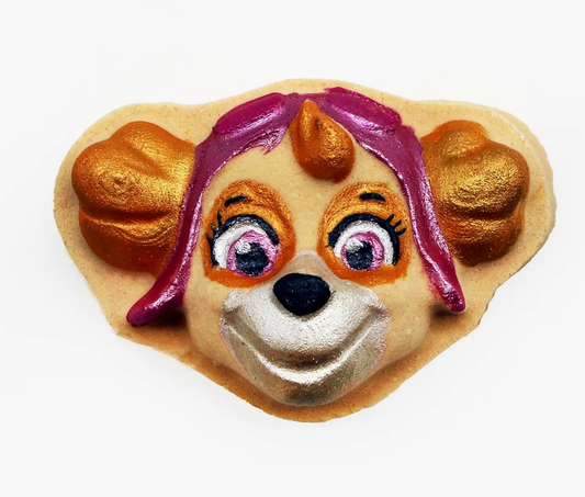 Puppy Adventure Bath Bomb – Gold & Pink Sparkle, Citrus & Rock Candy Fragrance