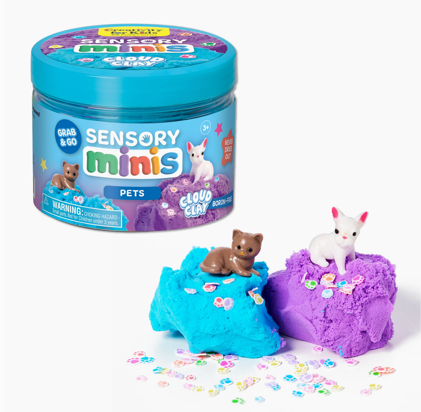 Sensory Mini Play Kit Jar with Cloud Clay: Pets Theme