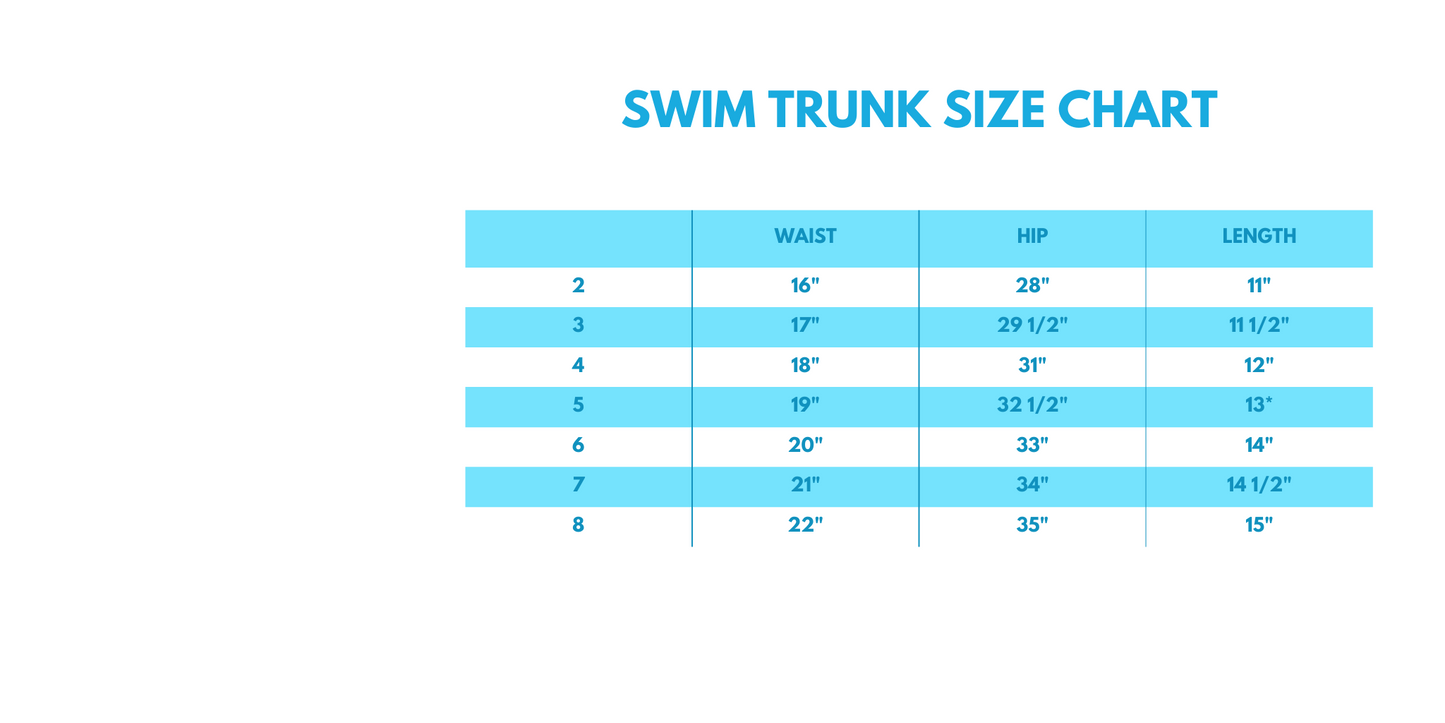 Blue stripe boy swim trunks UPF50+