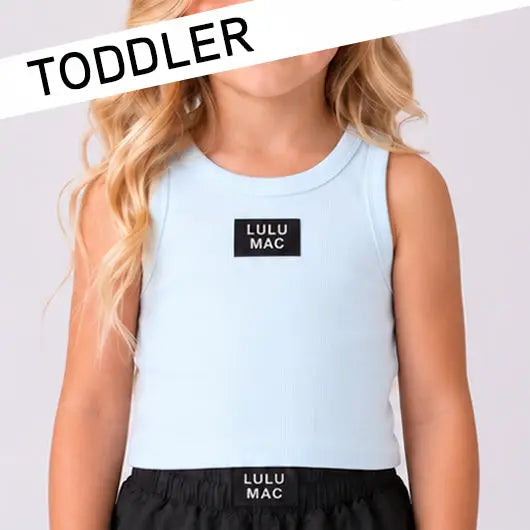 Lulu Mac Toddler light blue Ribbed Tank Top| Girls Boutique