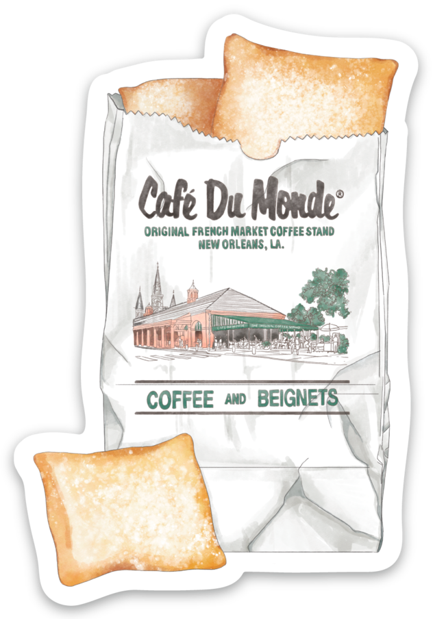 Cafe Du Monde Order of Beignets Die Cut Stickers