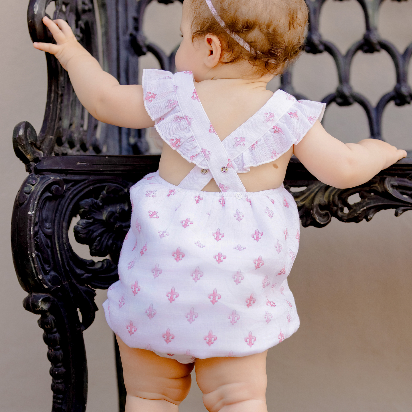 Fleur De Rose Organic Muslin Bubble Romper