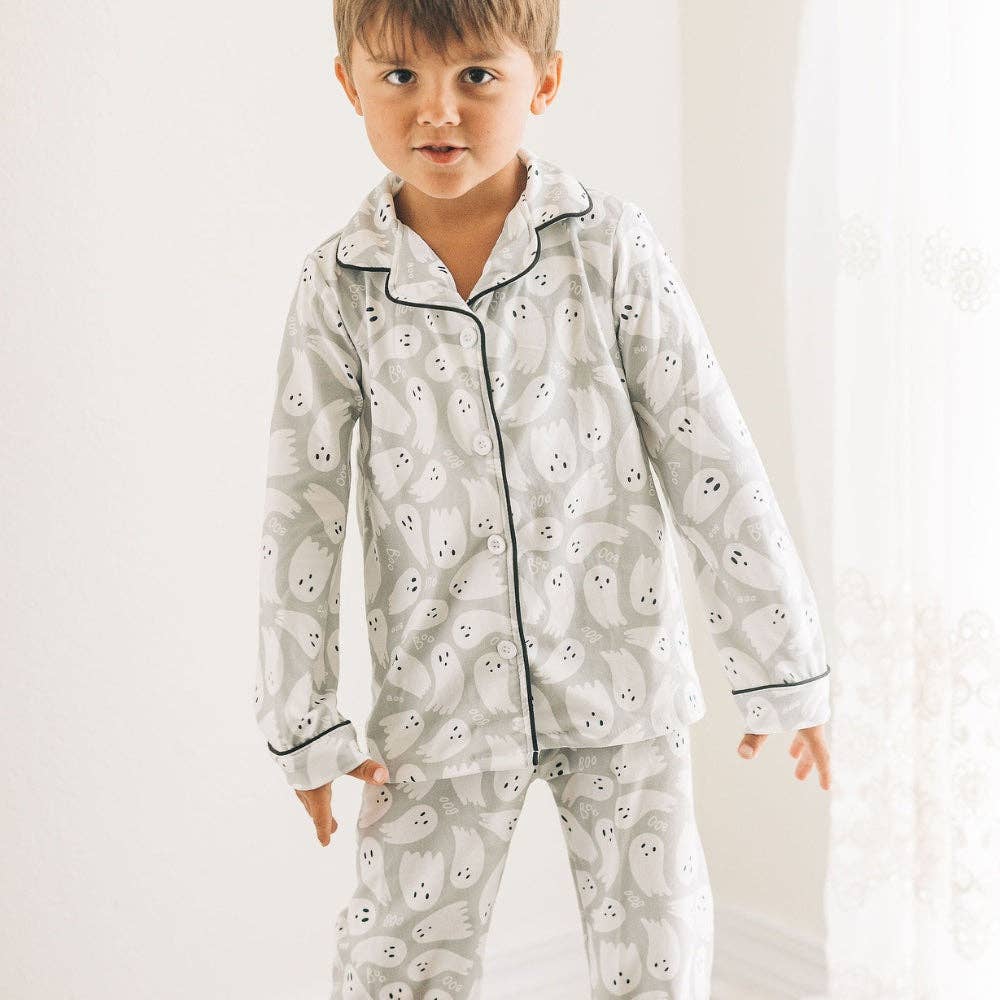 Halloween Ghost Vibes pajamas – spooky seasonal loungewear for kids from Cajun Cuties