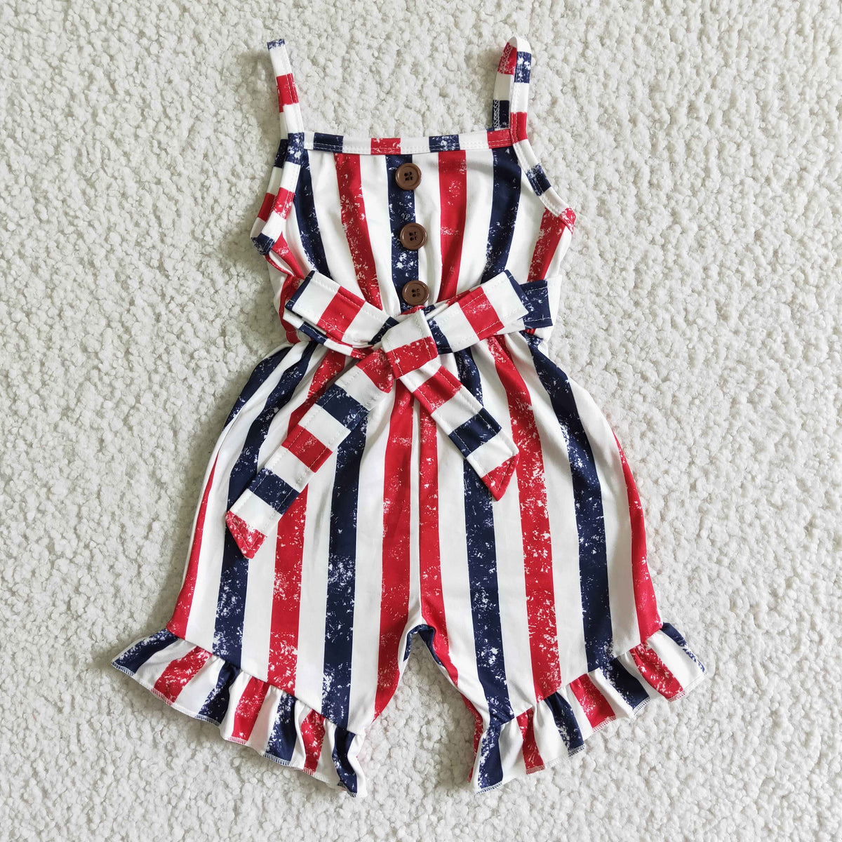 4th of July Girl Blue red stripe  Jumpsuit
