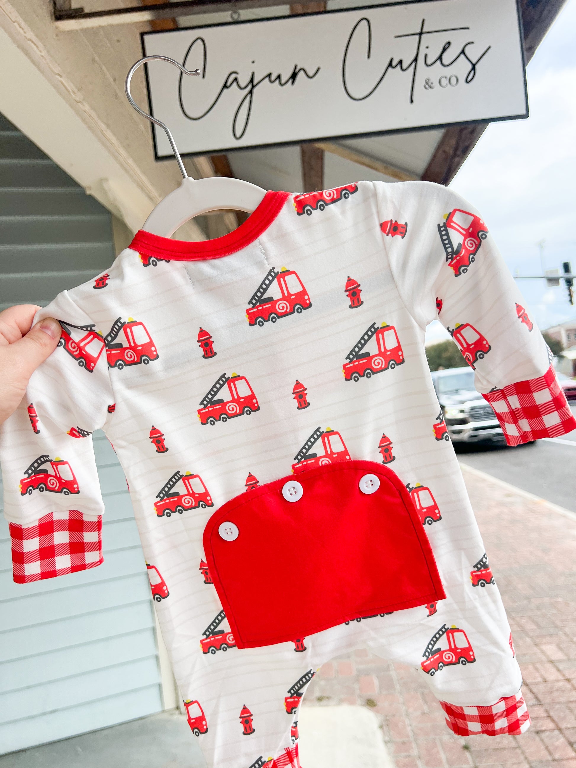 Firefighter Buttflap PJs - Cajun Cuties & Co