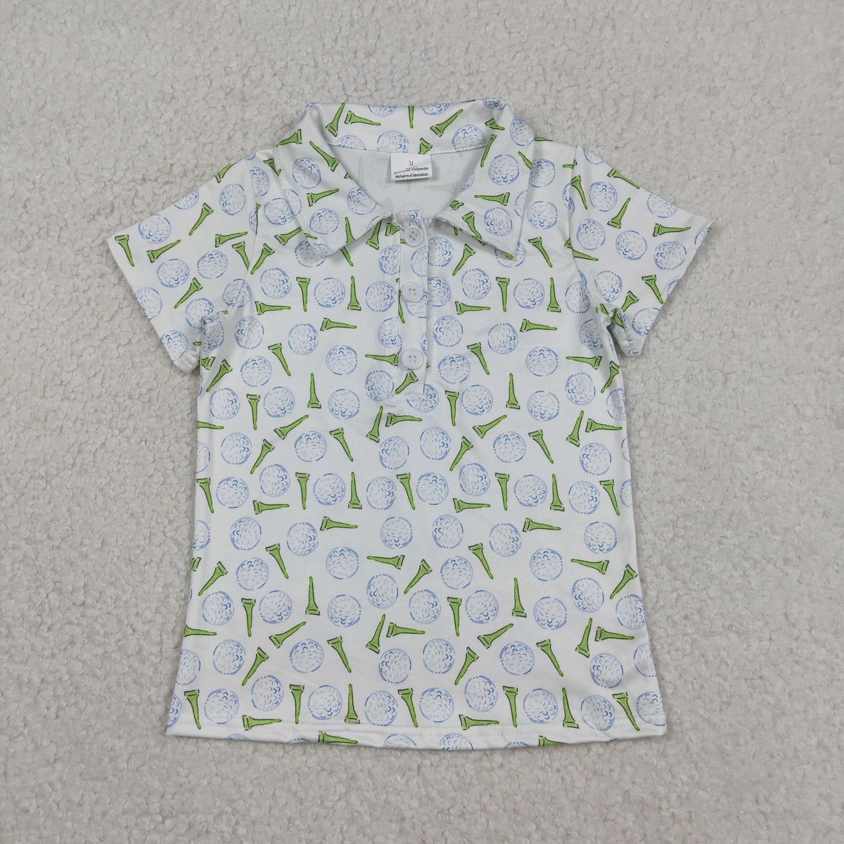 Sibling Baby Boys Golf Flags Button Polo Shirts Top