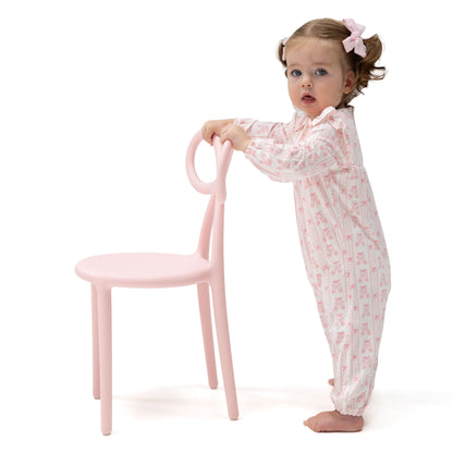 Ballet Shoes Ribbon Stripe - Ruffle Sleeve Snap Romper