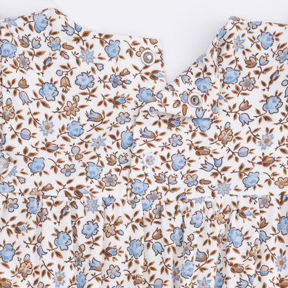 Hazel Floral - Ruffle Sleeve Snap Romper