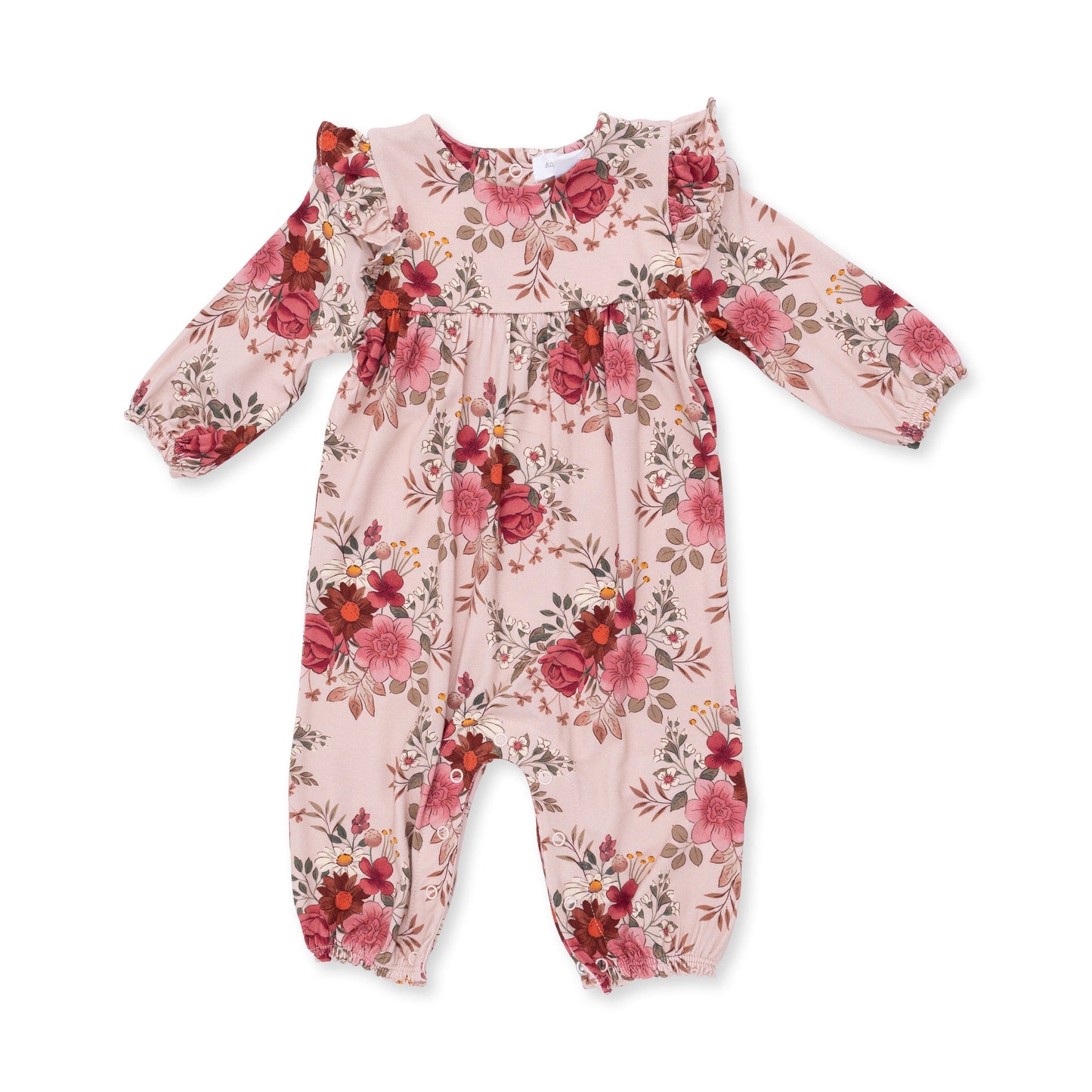 Sabrina Floral - Ruffle Sleeve Snap Romper
