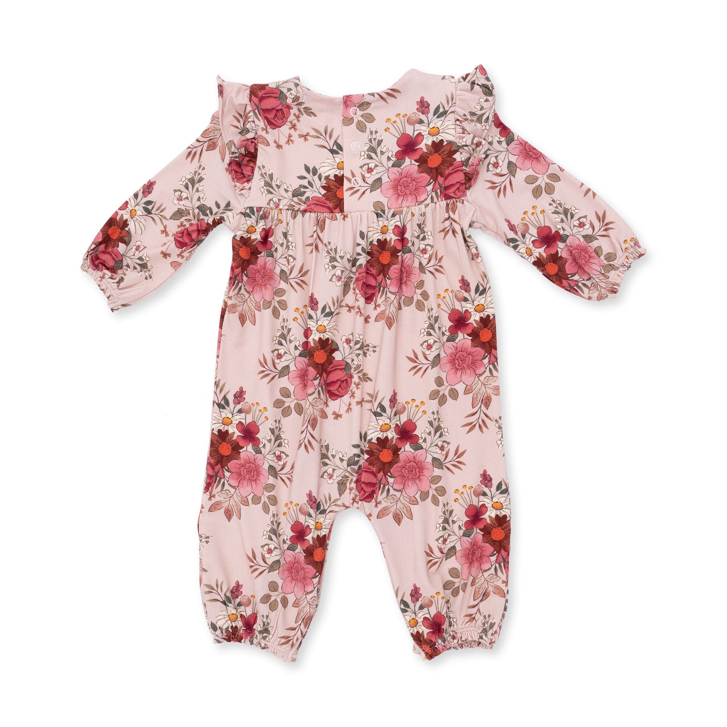 Sabrina Floral - Ruffle Sleeve Snap Romper