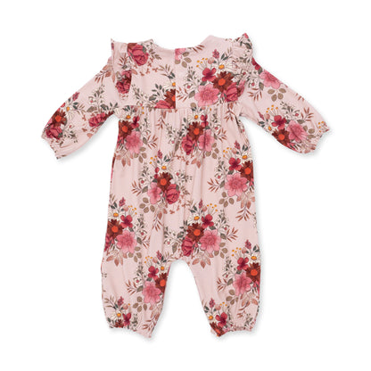 Sabrina Floral - Ruffle Sleeve Snap Romper