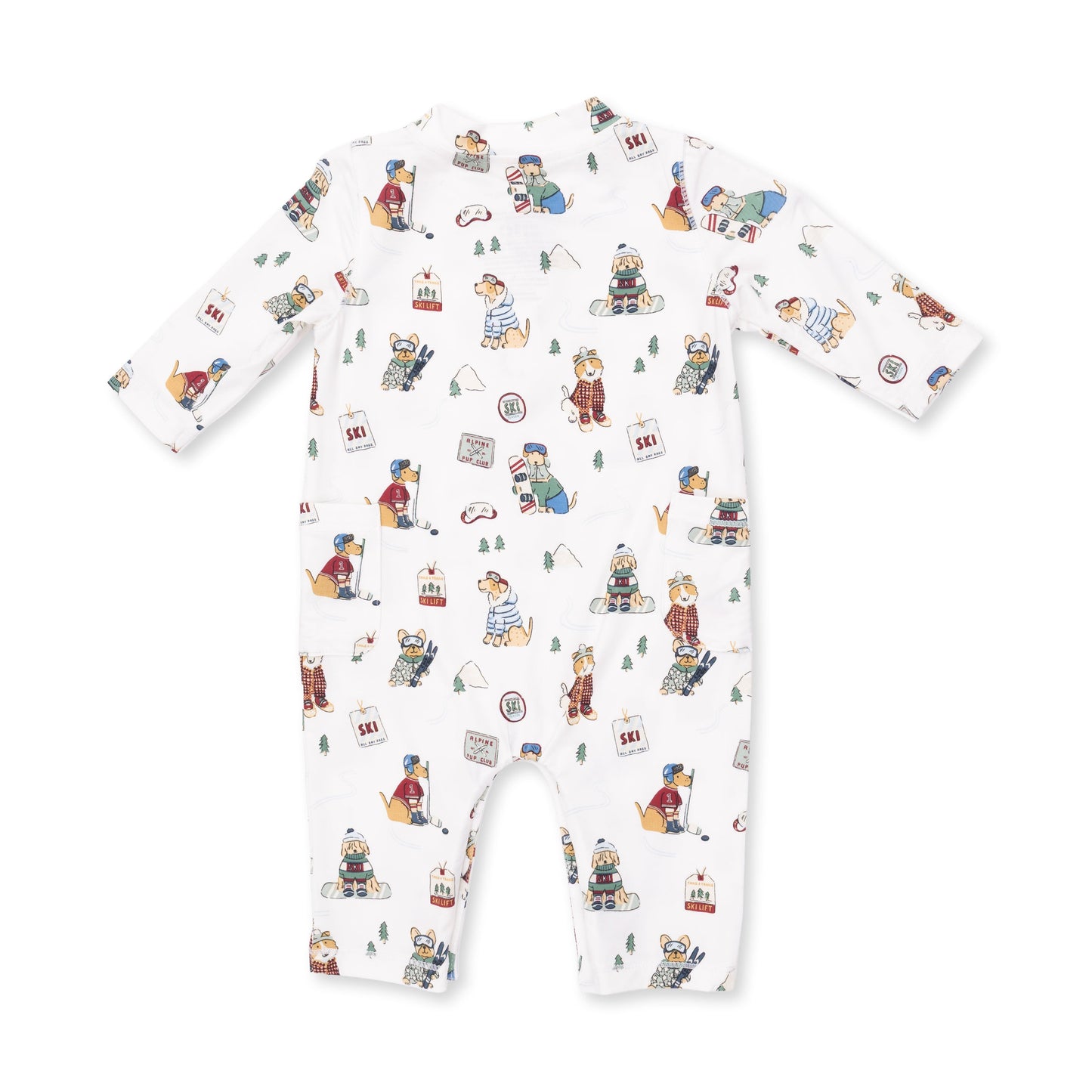 Winter Sports Dogs Green - Uni Romper