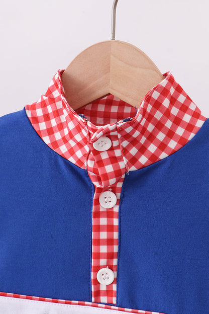 Blue character pull over top