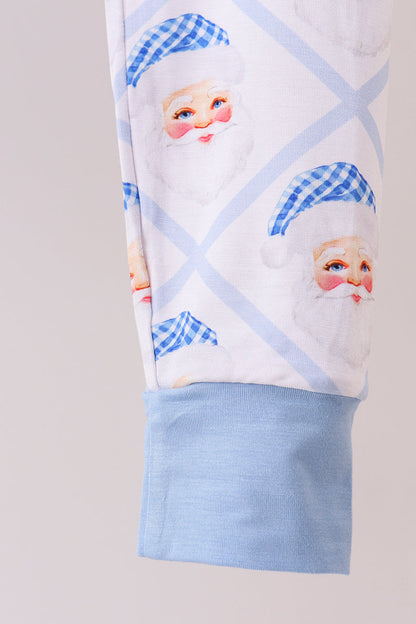 Blue santa claus bamboo pajama set