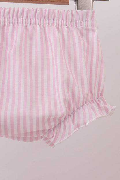 Pink christmas tree embroidery bloomer set