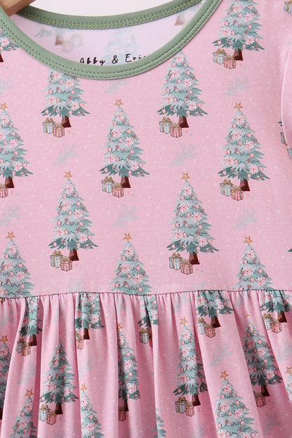 Pink christmas tree bamboo dress