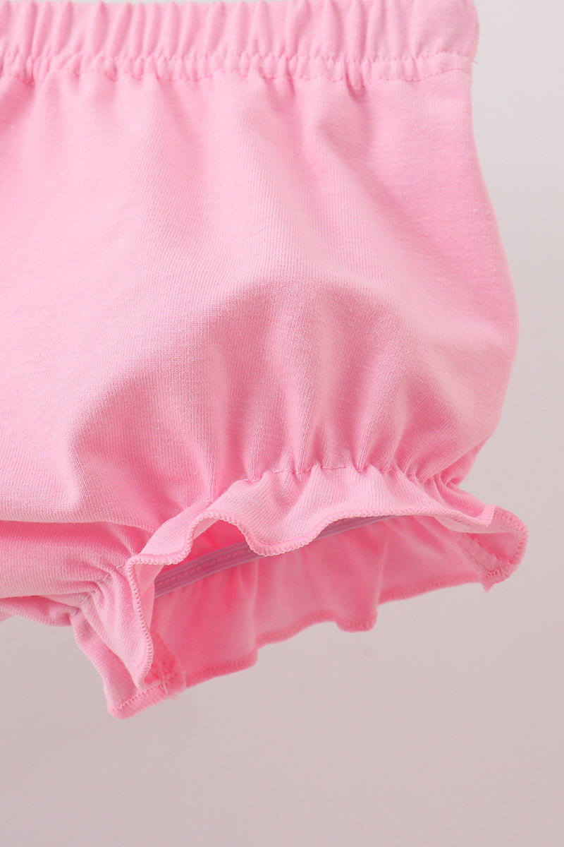 Green christmas tree embroidery bloomer  set