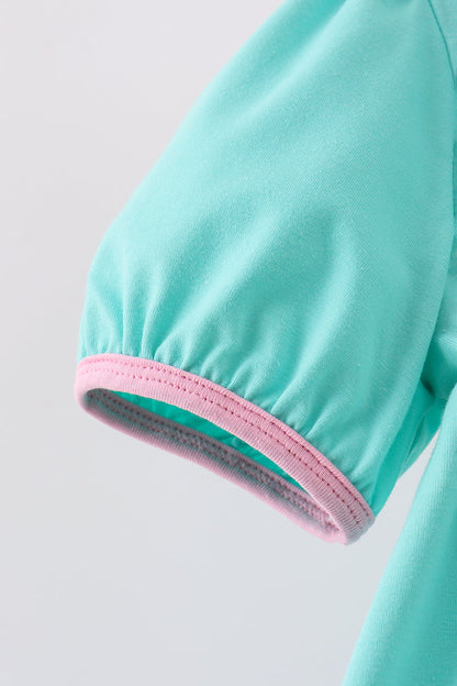 Green christmas tree embroidery dress