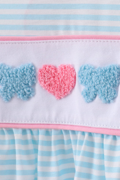 Blue bear french knot pants set