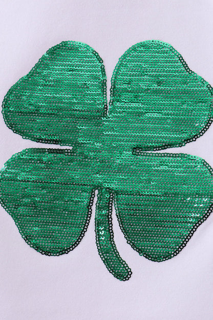 Pink clover glitter top