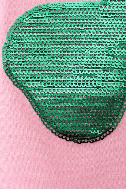 Pink clover glitter mom&me top