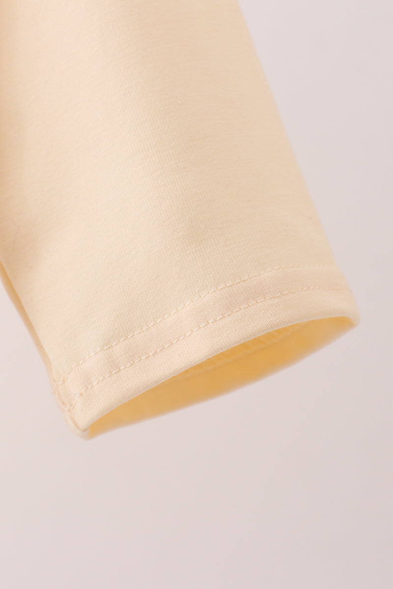 Beige construction embroidery top