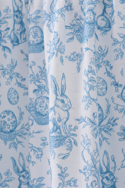 Blue bunny egg smocked women dress