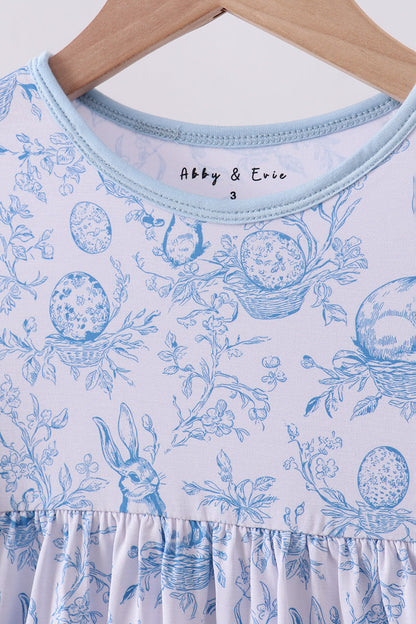 Blue bunny egg bamboo dress