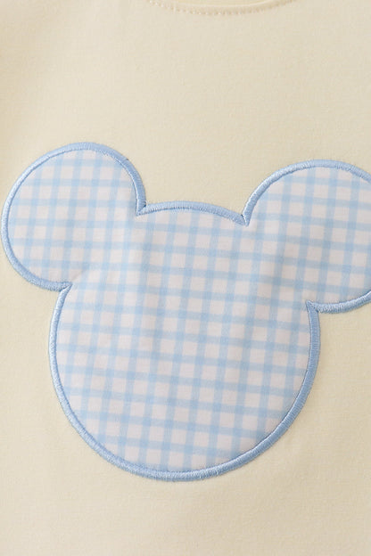 Yellow character applique shorts set