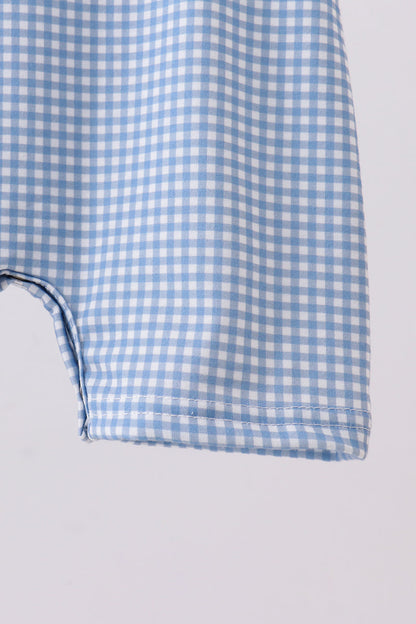 Blue character smocked gingham jonjon