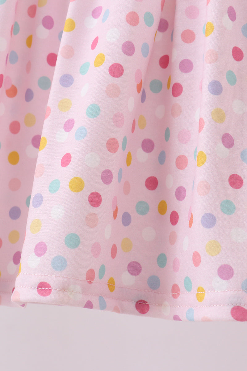 Purple birthday embroidery ruffle shorts set