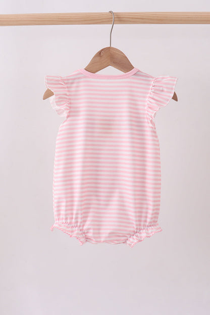 Pink character french knot ruffle bubble