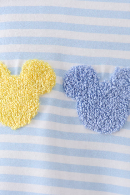 Blue character french knot stripe bubble