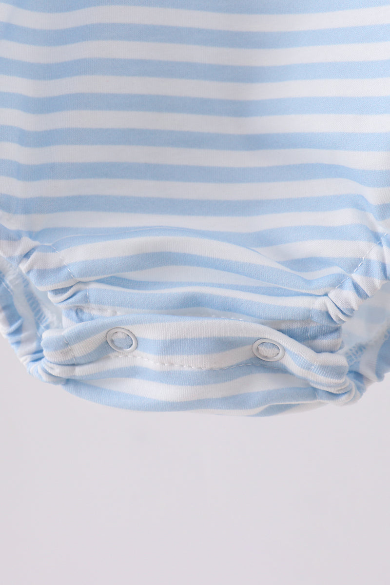 Blue character french knot stripe bubble