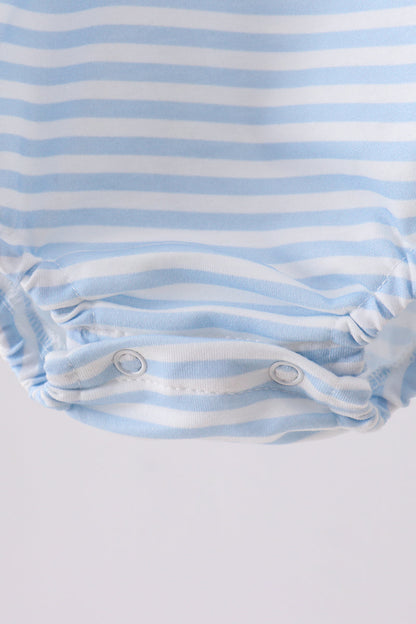 Blue character french knot stripe bubble