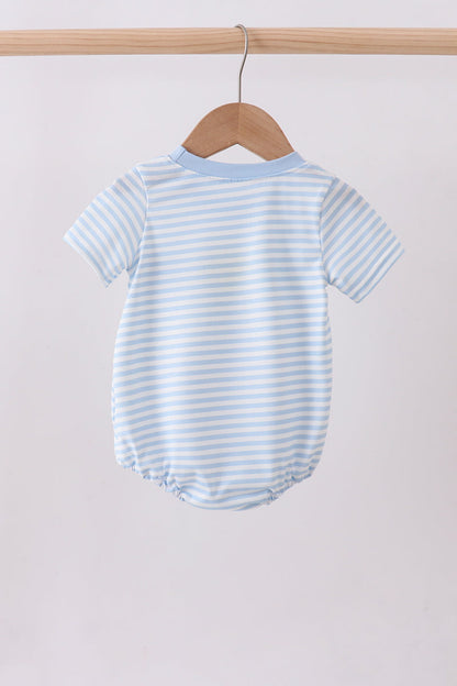 Blue character french knot stripe bubble