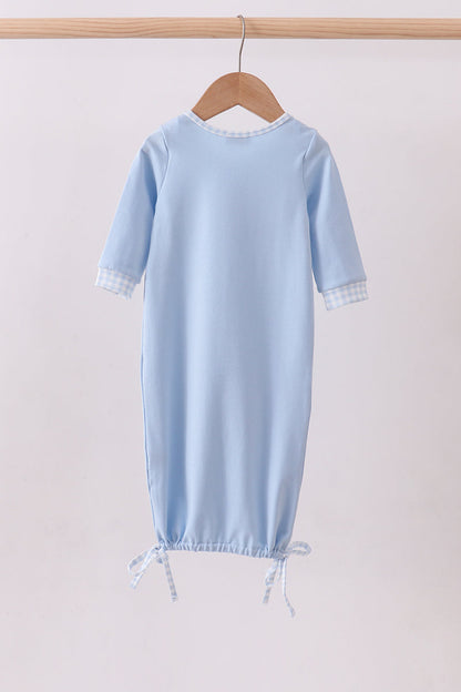 Blue brother embroidery gown