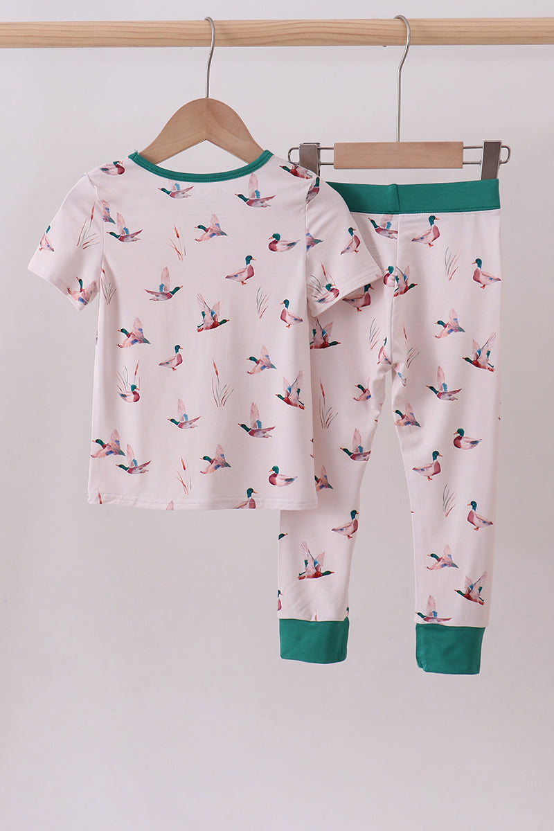 Green duck bamboo pajama set