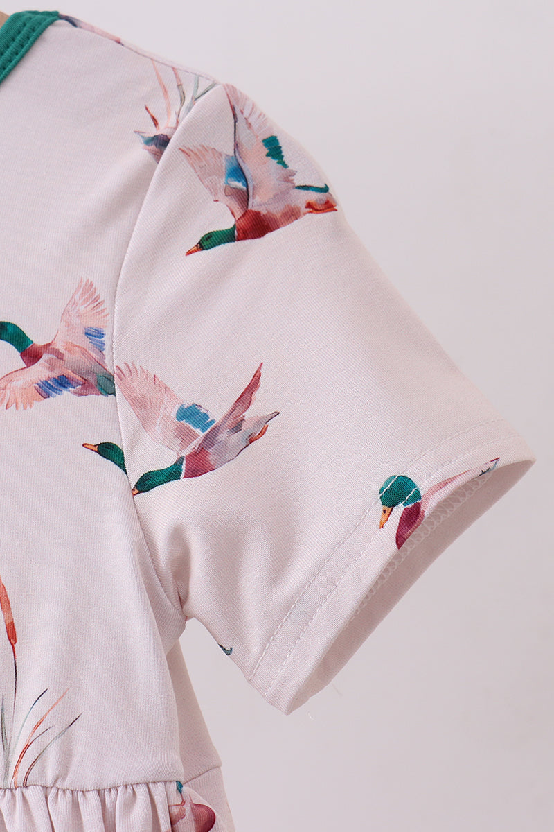 Green duck bamboo dress