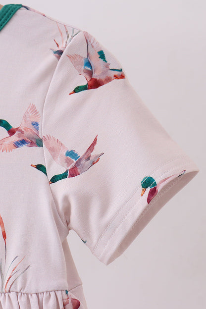 Green duck bamboo dress