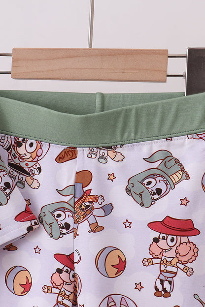 Sage character bamboo pajama shorts set