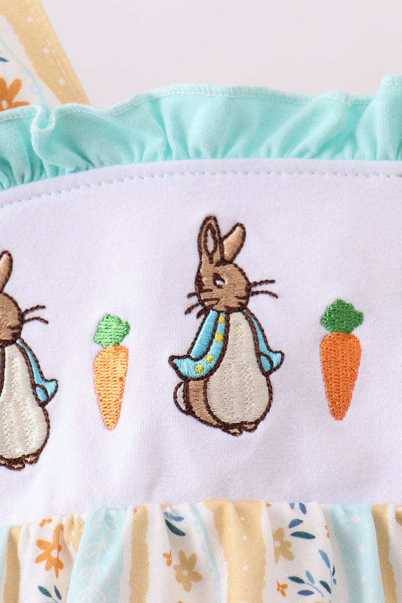 Floral bunny embroidery ruffle bubble