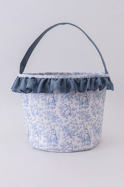 Blue bunny floral ruffle basket